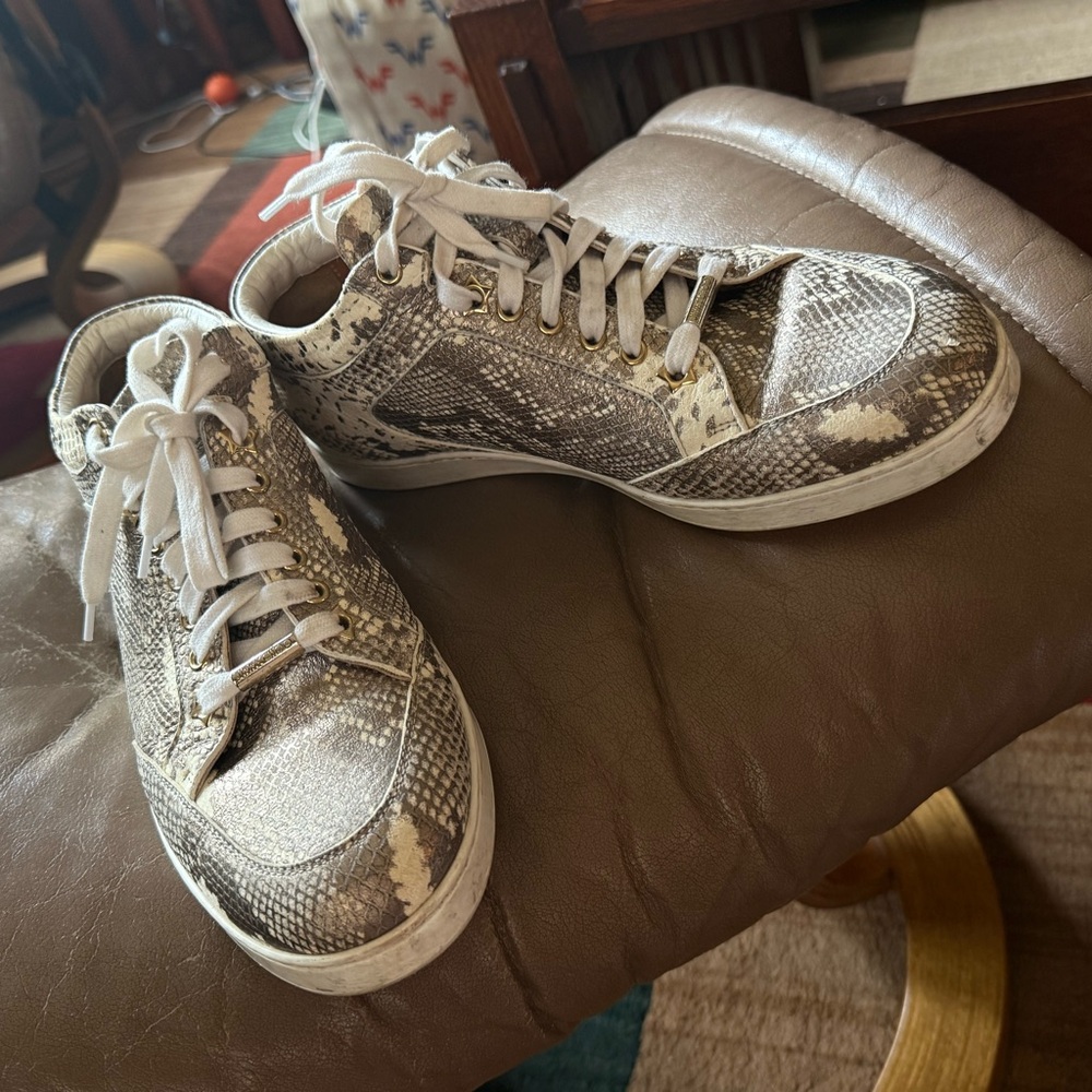 Jimmy Choo Miami metallic Snakeskin Pattern Sneakers